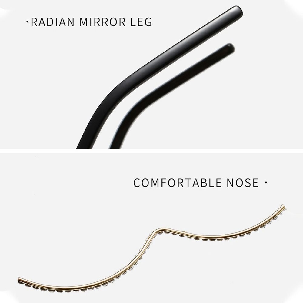 Rhinestone Fake Glasses Rhinestone Eyeglasses Frames Half Frame Glasses  Sunglasses Frames