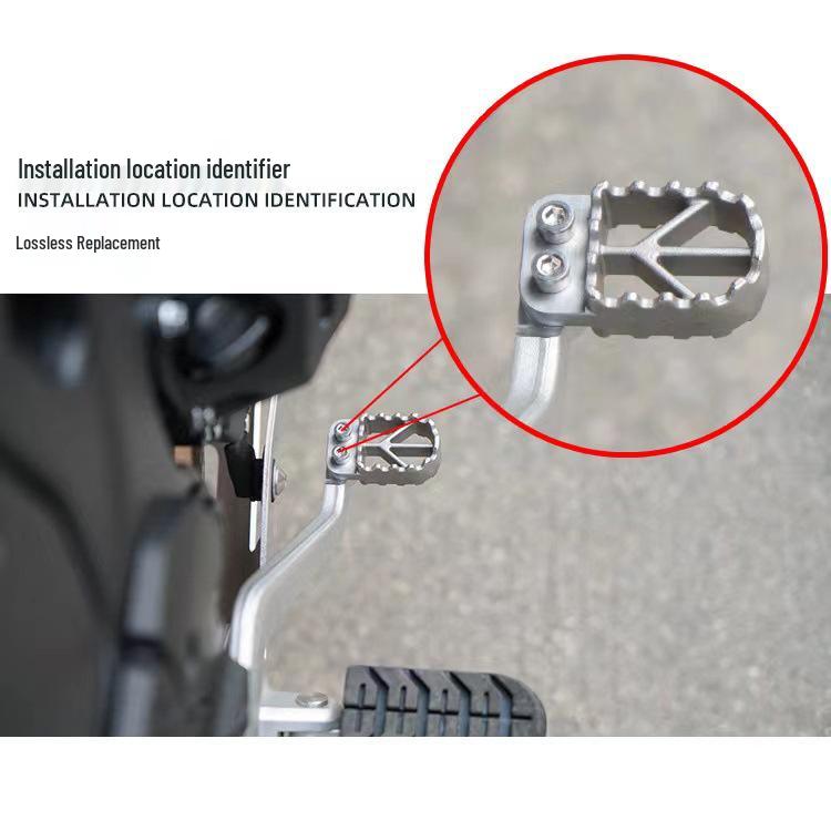 KY500X/525X Aluminum Alloy Brake Pedal Footrest – Enlarged, Anti-Slip Pad
