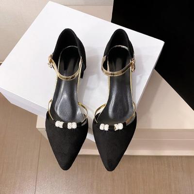 Модные женские туфли на очень высоком толстом каблуке с острым носком, новинка 2025 года, дизайн с ремешком на пряжке, сексуальные сандалии с юбкой