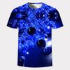 Summer 3D Gold Fashion Digital Harajuku Print Short Sleeve Round Neck Men's Casual Personality Hip Hop Street T-shirt Tops