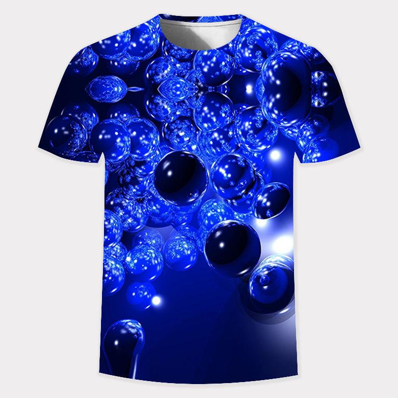 Summer 3D Gold Fashion Digital Harajuku Print Short Sleeve Round Neck Men's Casual Personality Hip Hop Street T-shirt Tops