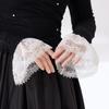Кружевные сетчатые вышитые двухслойные рукава с манжетами