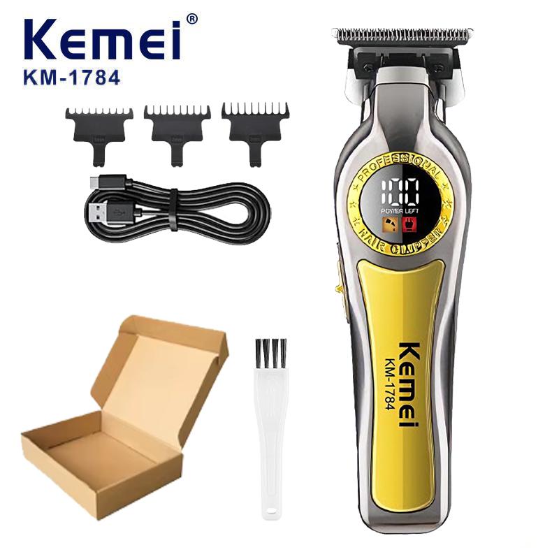 Kemei KM-1784 Электрический триммер для волос Беспроводной окантовочный триммер Машинка для стрижки волос Перезаряжаемая Машина для финальной стрижки волос Мужской триммер для бороды