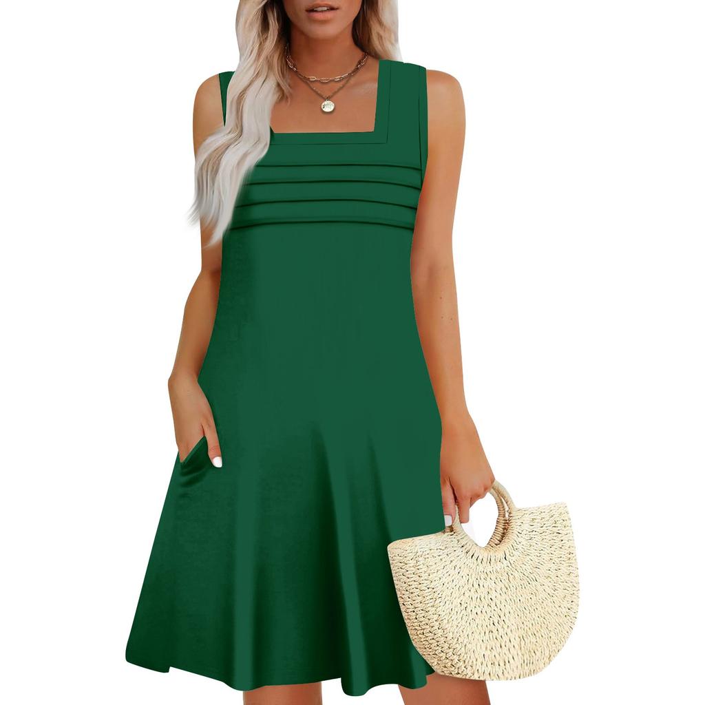 Женские летние повседневные лепестковые узкие полосатые плиссированные однотонные платья