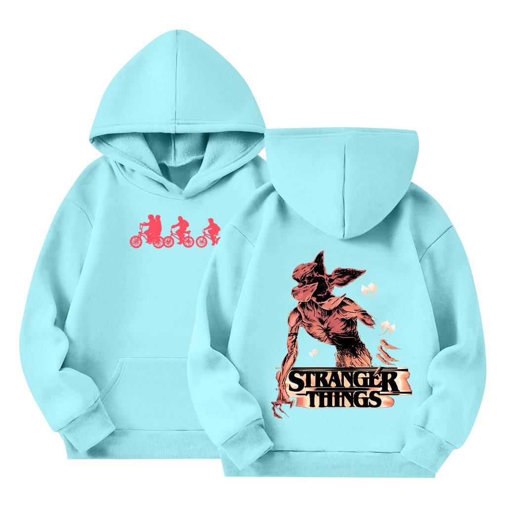 Детский пуловер с длинным рукавом, свободного кроя, с принтом букв, капюшоном на шнурке