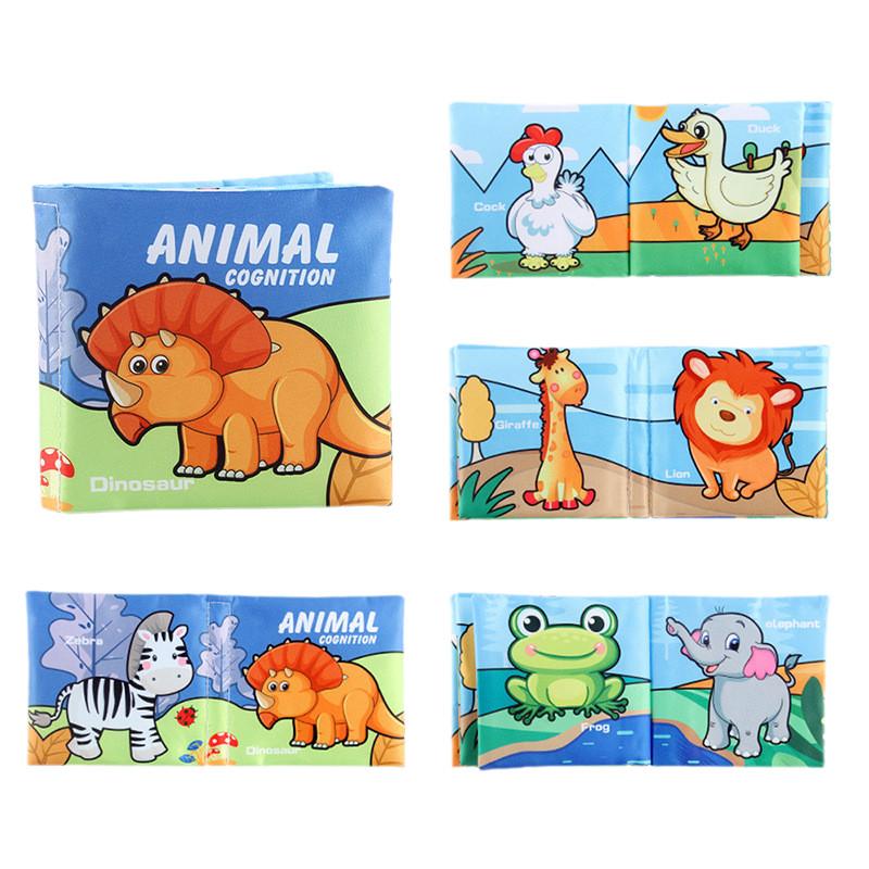 Мягкая тканевая книжка для малышей 0-3 лет, не рвущаяся, развивающая игрушка с шуршащей бумагой для младенцев и малышей