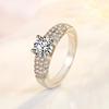 Zircon Ring Exquisite Workmanship Shining Geometric Polishing Dazzling Long Lasting Jewelry Accessory Lady Promise
