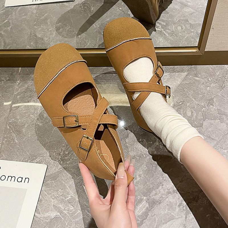 Женские туфли-бини на плоской подошве, весна-лето 2025, новые ретро туфли Мэри Джейн, туфли бабушки, уродливые и милые туфли-однопедальки