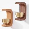 Solid Wooden Doorbell Aesthetic Magnetic Brass Wind Chimes Wireless Doorbell Entrance Door Bell Pendant Home Decor Minimalism