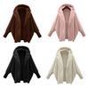 Women's Fuzzy Hooded Cardigan Oversized Fleece Jacket Open Front Sherpa Coat Fall Winter Outwear with Pockets