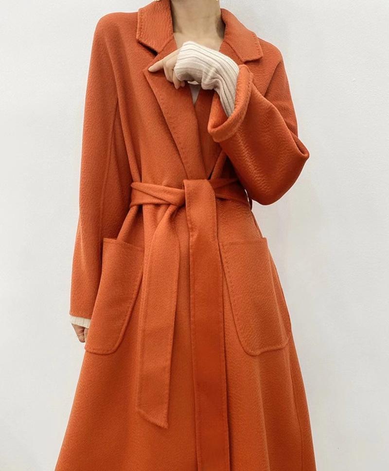 Пальто женское двустороннее кашемировое M Family с эффектом водной ряби, премиум-класса