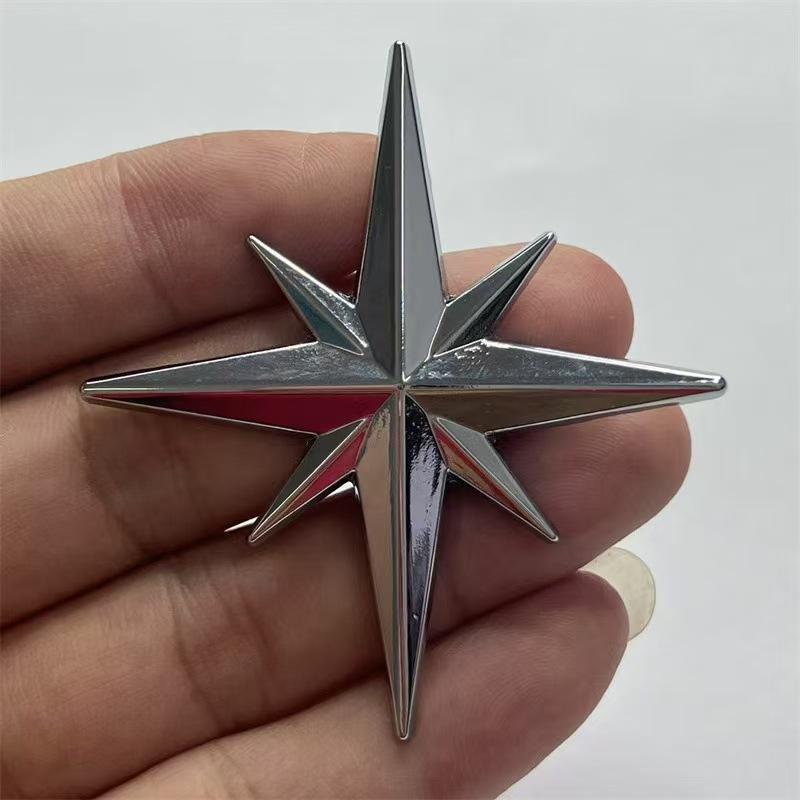 Персонализированный 3D стереоскопический Октаграммой Металлический Креативный Автомобильный Значок Звезда-проводник Наклейка на Кузов Наклейка от Царапин Декоративная Наклейка