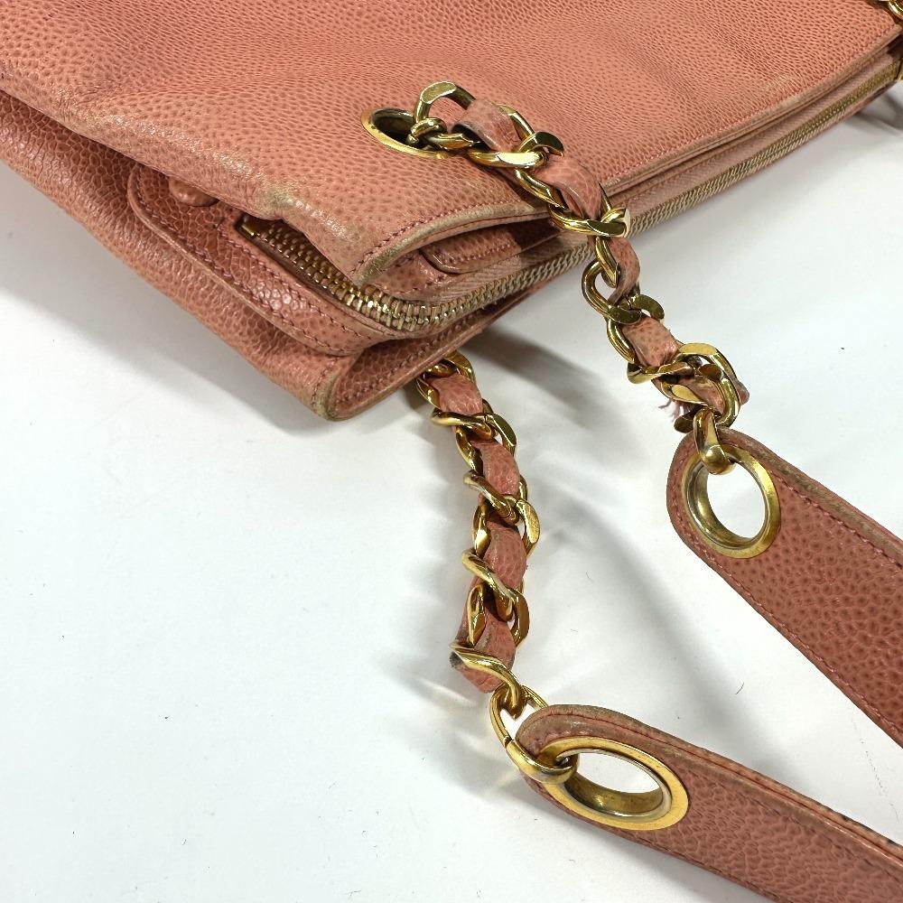 Chanel Винтажная сумка-тоут с двойной цепочкой и логотипом CC CC Mark Сумка на цепочке Сумка через плечо