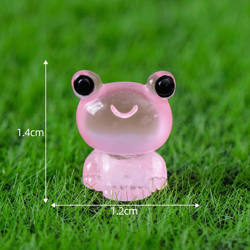 10pcs Luminous Frogs Mini Figurine Micro Landscape Decoration Frog Fairy Garden DIY Miniatures Home Decoration Accessories
