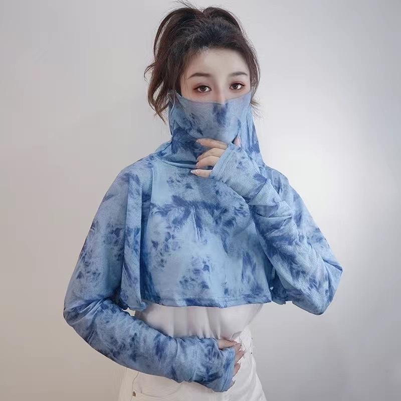 Женская шаль с защитой от УФ-лучей, со встроенными рукавами и маской для лица для защиты от солнца