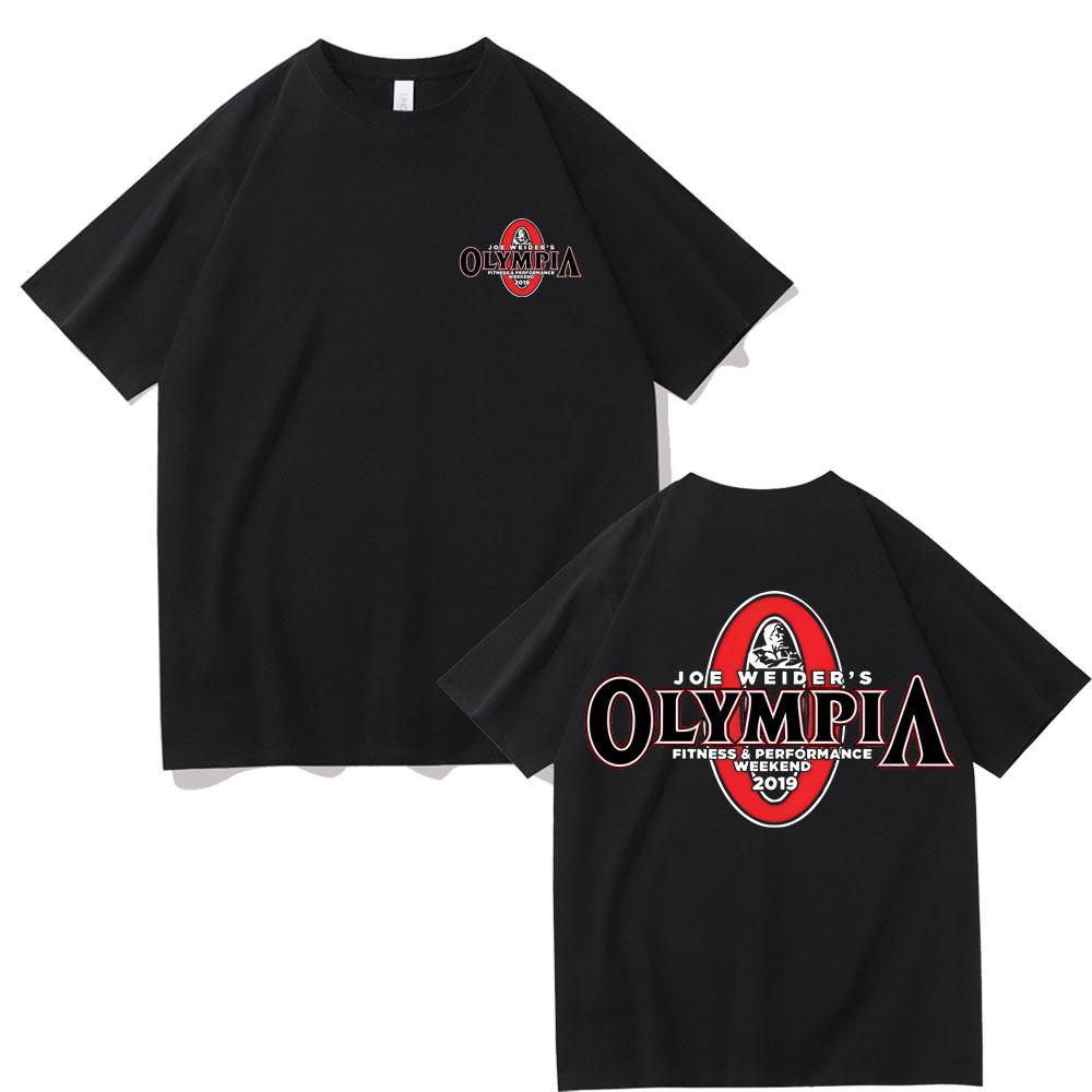 Горячая Распродажа Olympia Fitness Мужские Высококачественные Футболки с Коротким Рукавом Унисекс Для Зала 100% Хлопок Футболки Унисекс Повседневные С Круглым Вырезом Большого Размера
