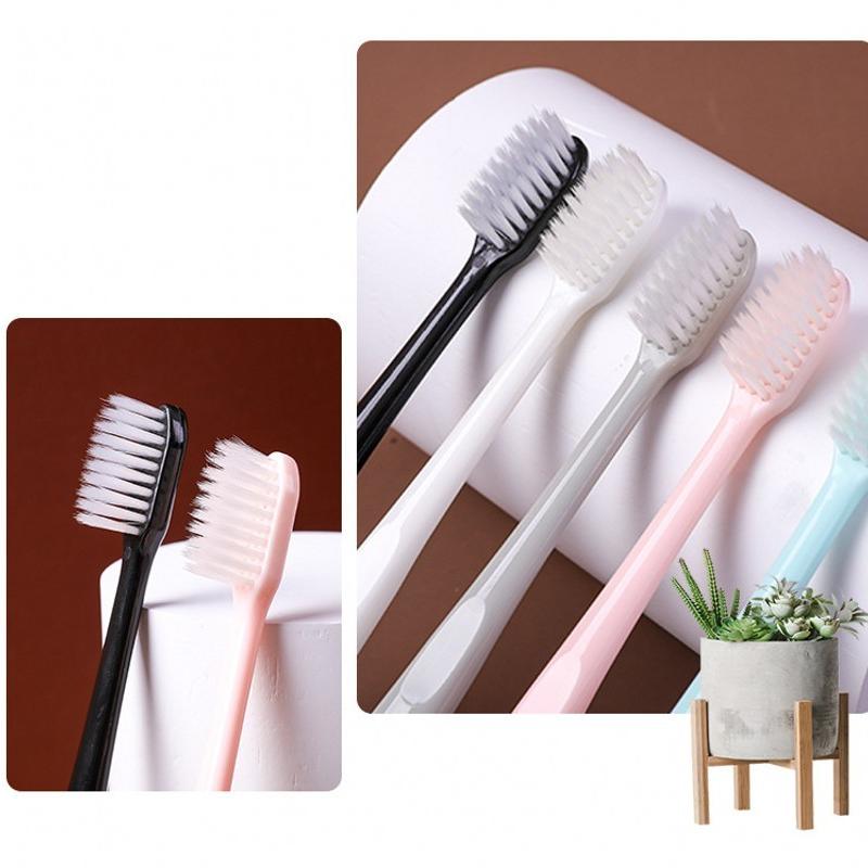 10 шт./комплект Натуральная мягкая зубная щетка Мягкая щетина Отбеливание зубов Зубная щетка Macaron Уход за полостью рта с защитным чехлом