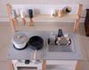 OSJ Play House Kitchen Wooden Kitchen with Cooking Utensils Ingredients Stove Mini Kitchen Toy Kitchen Birthday Seasoning Ingredients Educational Toy