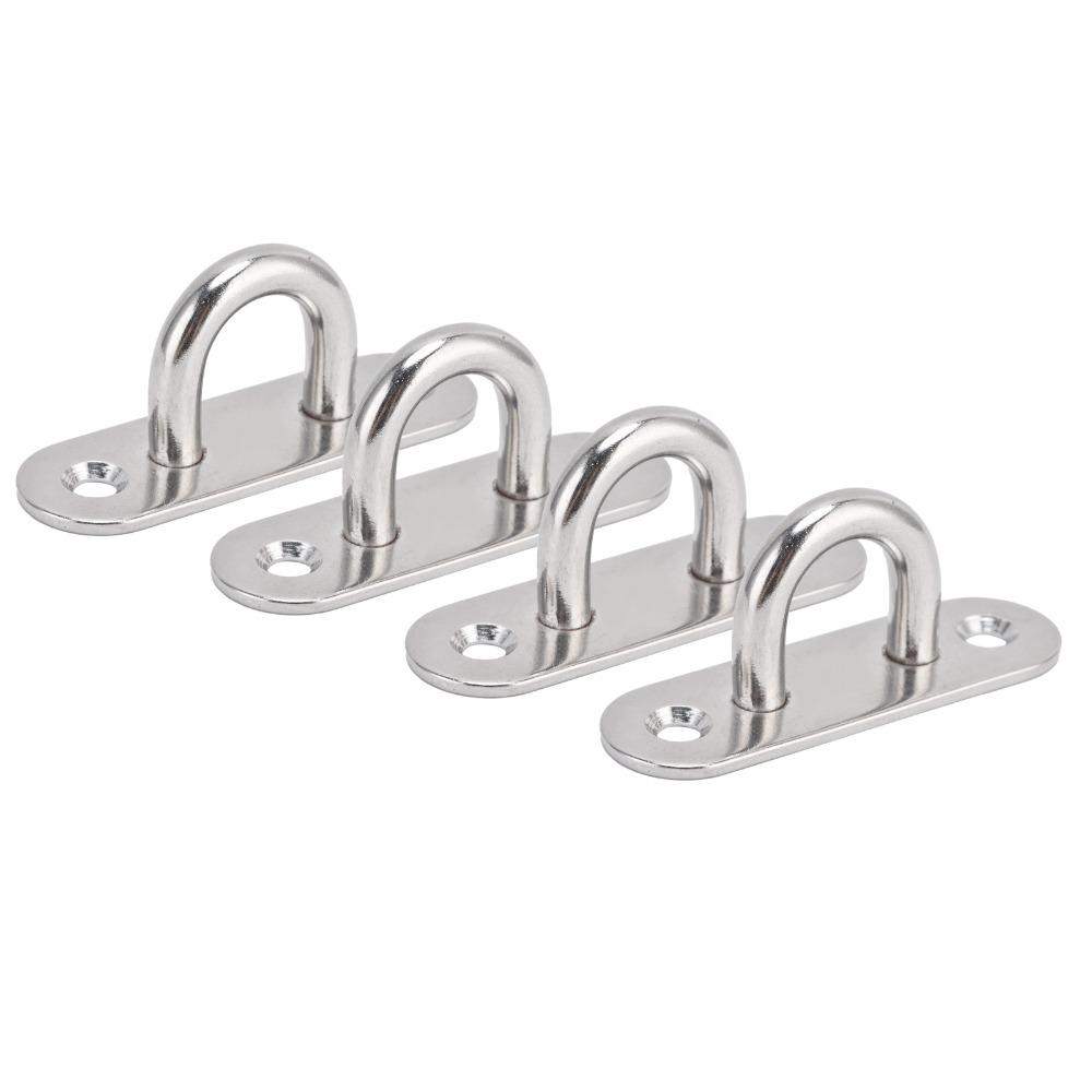 4pcs Durable Ceiling Mount Eye Plate Heavy Duty Stainless Steel Eyelet  For Boat Rigging