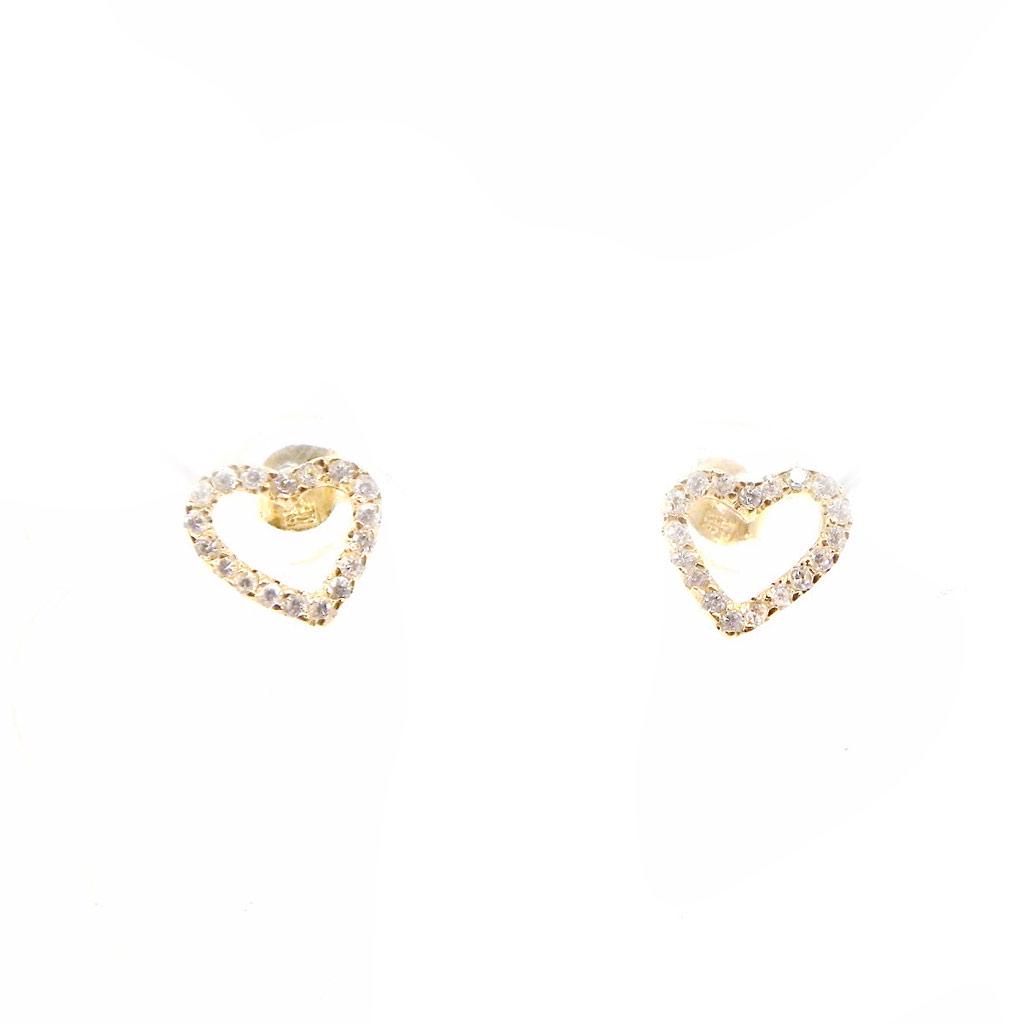 Les Trésors De Lily [G9420] - 'Love Divine' Gold Plated Earrings White Gold