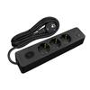 SELDUR G3TH22S Power Strip, 3 Type F Sockets + Switch, USB A+C Fast Charge 20W, Black, 2m Cable