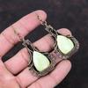 Серьги из лимонного хризопраза, медная проволока, драгоценные камни, ювелирные изделия, серьги ручной работы, женские ювелирные изделия, медная серьга для подарка, серьги, обернутые проволокой