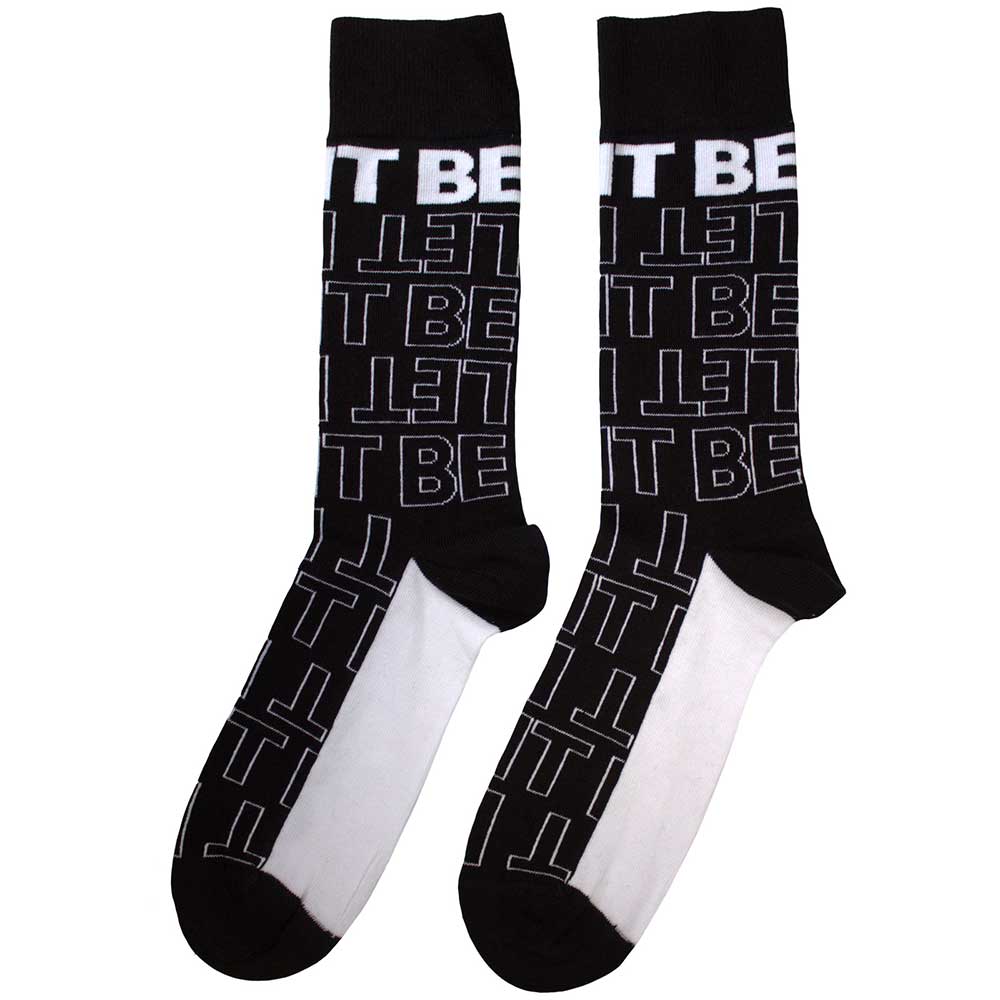 The Beatles Unisex Adult Let It Be Text Outlines Repeat Socks
