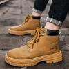 Новые мужские трендовые ботинки Мартин, молодежная уличная мода, повседневные рабочие ботинки, мужские кожаные ботинки на нескользящей толстой подошве