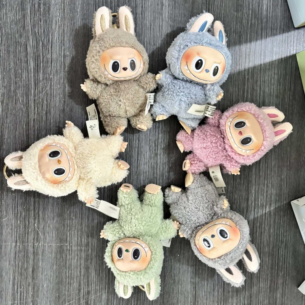 Car Plush Ornament Anime Figure Labubu 1.0 Monster Vinyl Blind Box Series Heartbeat Macaron Doll Kids Gift Birthday Toy Air Outlet Ornament