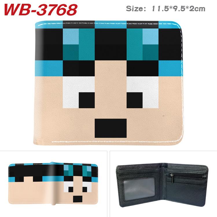 Virtual World Game Peripheral Wallet Cartoon Print Short Fold Card Holder Unisex 1pcs