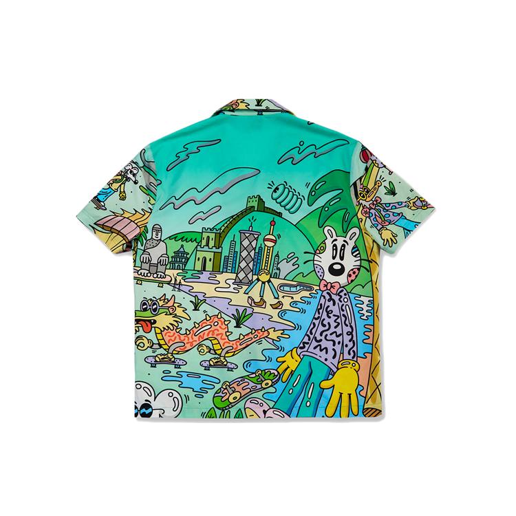 Li Ning X STEVEN HARRINGTON Футболки для скейтборда Унисекс Зеленый Кубинский воротник Умеренный Другое ASHR137-1