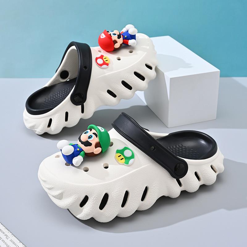 Летние детские пляжные шлепанцы Марио, нескользящие, прочные, для мальчиков и девочек, ярких цветов