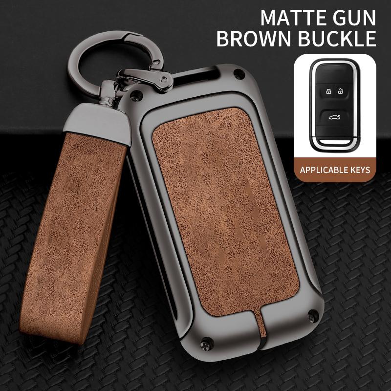 Кожаный чехол для ключей из цинкового сплава, защитный чехол для Chery Tiggo 3 5X 4 8 Glx 7 2019 2020 с брелоком, аксессуары для авто ключей