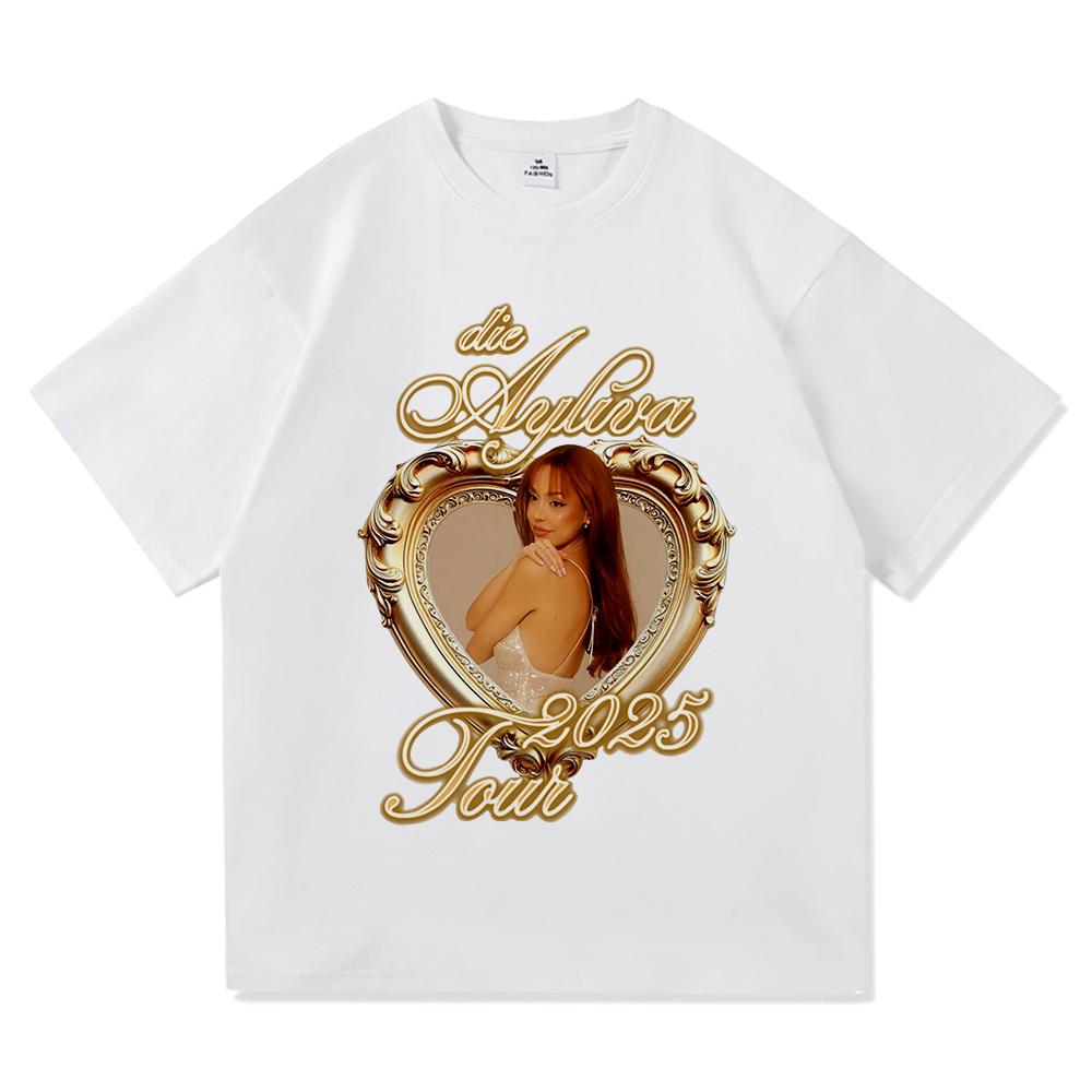 Футболка Ayliva Tour 2025 Летняя мода Мужская/Женская Харадзюку Графическая Ретро Футболка Высокое качество Повседневная Винтажная Хлопковая Футболка