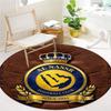 Al-Nassr FC Round Area Rug,Carpet Rug for Living Room Bedroom Sofa Playroom Decor,Non-slip Floor Mat