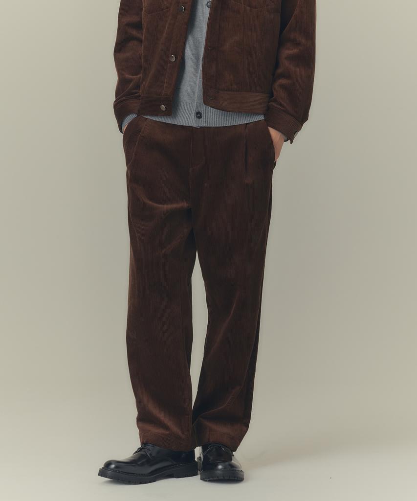 MINDBRIDGE Relaxed Fit Single-Pleat Corduroy Pants - 2 Colors