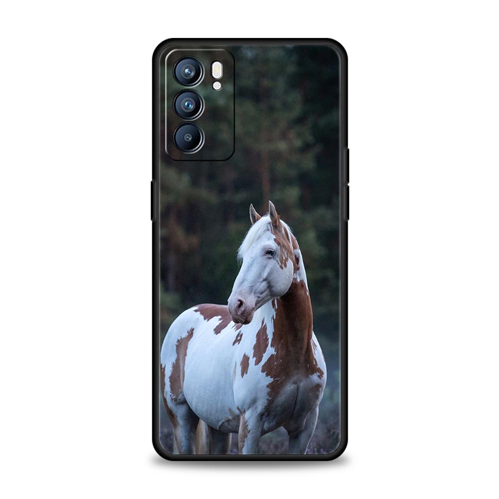 Чехол для телефона с изображением животного Лошадь для Oppo A17 A31 A54 A57 A78 A79 A98 Find X5 X6 Reno 6 7 8 10 11 12 13 F Pro 5G Мягкий ТПУ Чехол Funda Сумка