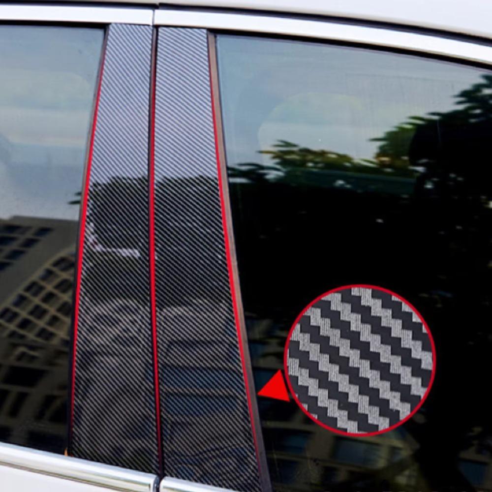 6pcs Glossy Black Pillar Posts Fit For Ford Focus Sedan /Hatchback 2012-2017 2018 2019 Door Side Window Decorativer Cover