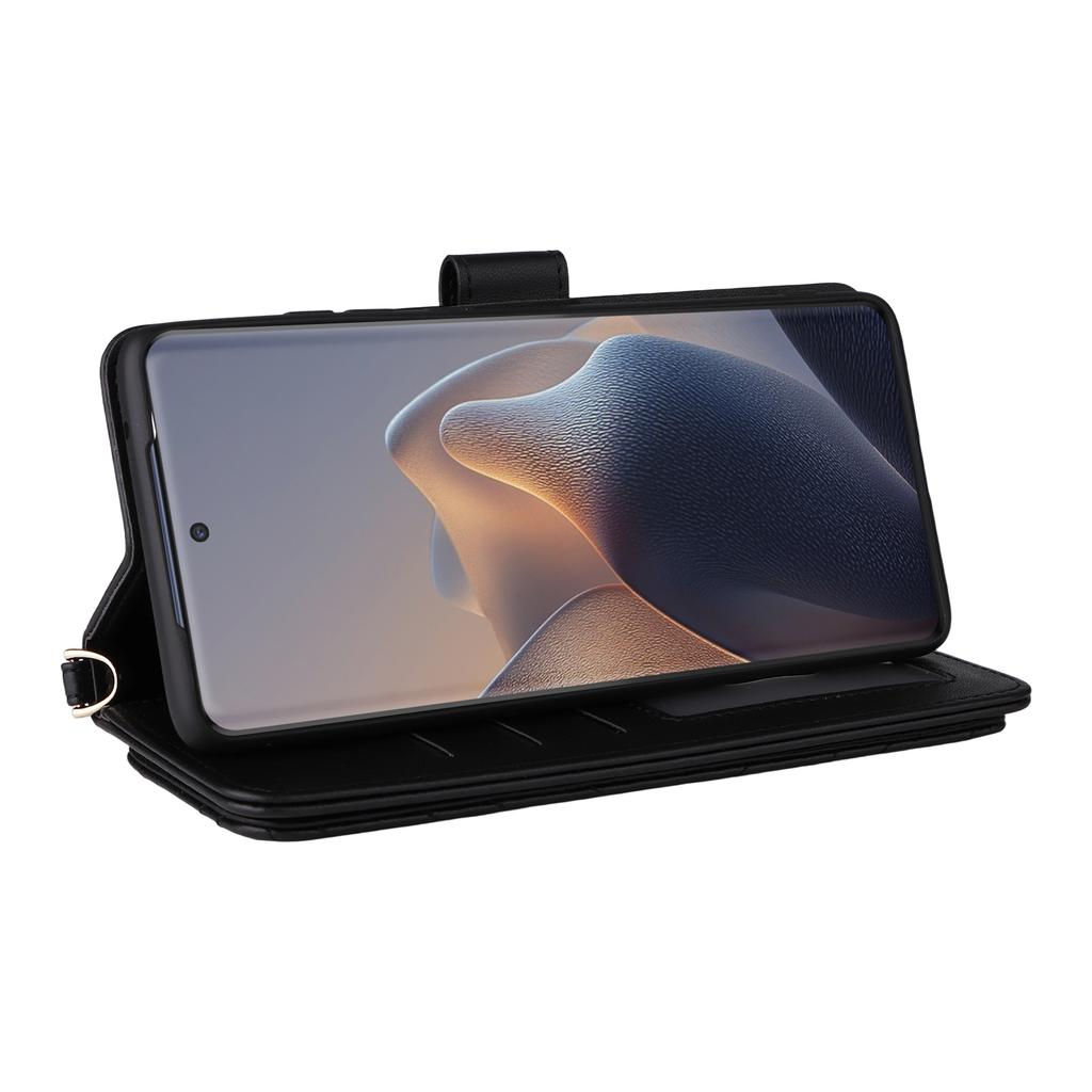 For Motorola Edge 60 5G/60 Fusion 5G Stand Wallet Case with Shoulder/Wrist Strap Leather Phone Cover