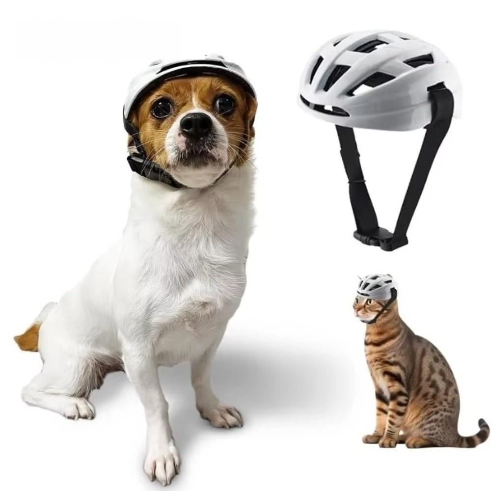 Nylon Strap Pet Helmet Breathable Cat Helmet New Dog Motorcycle Hat Pet Accessories