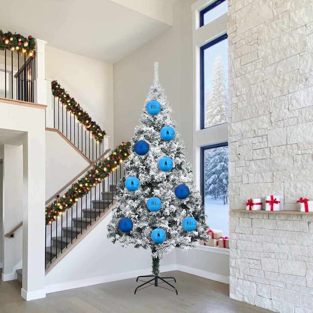 XXL Christmas Ornament Set 3 pcs Blue Plastic