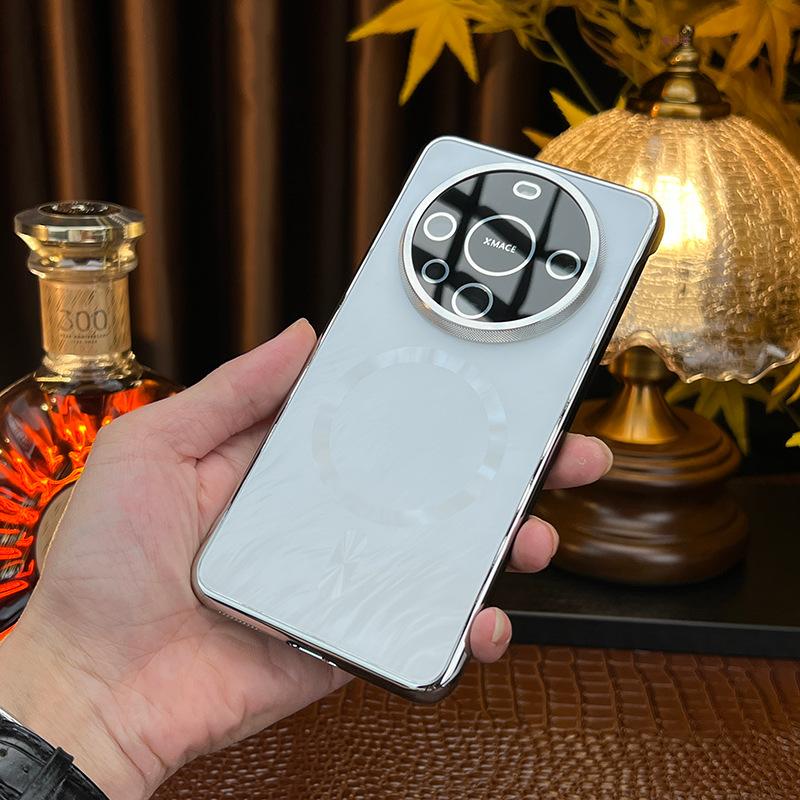 Применимо к чехлу для мобильного телефона Huawei mate70pro безрамочный узор из перьевой пряжи mate60pro магнитное всасывание противоударный селфи-чехол