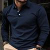 Classic Men'S Simple Solid Color Lapel Polo Shirts Spring Autumn Business Leisure Outdoor Travel Friends Party Long Sleeve Tops