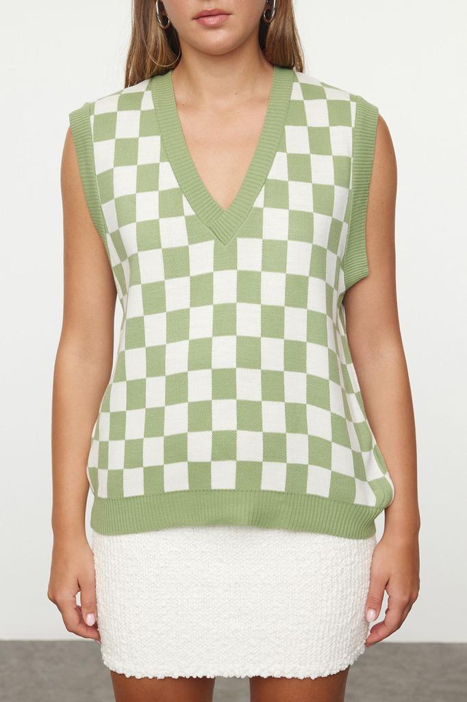 Women's Fashion Stylish Sweater Black V-Neck Knitwear Sweater