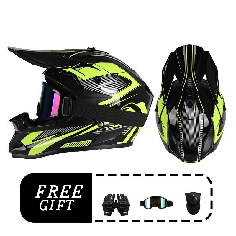 Full Face Off-Road Motorcycle Helmet Adults ABS Material DOT Certified Dirt Bike S M L XL