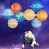 8PCS/Set Paper Planet Decors Unique Space Theme Birthday Parties Decorations Solar System Hangings Decorations