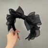 Fashion Black Mesh Big Bow Headband for Women Elegant Bow Hairband Korean Fairy Hair Hoop Sweet Girls Hair Accessories