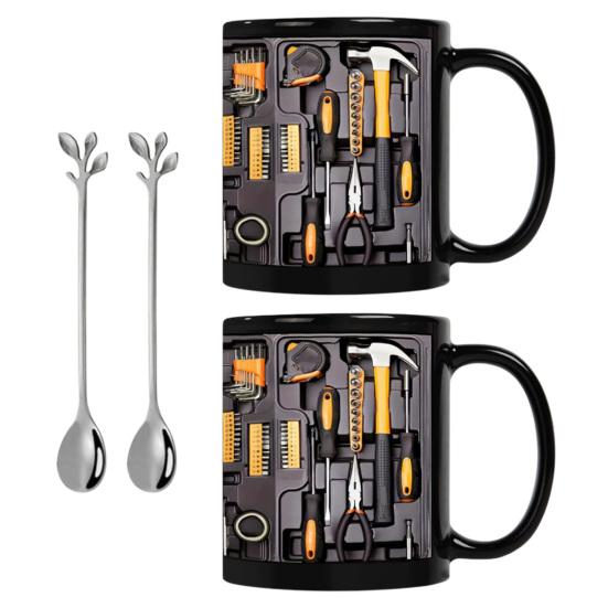 Кружка-инструментальный ящик механика Стильная керамическая чашка в виде инструментального ящика 11 унций Подарок на тему инструментов для механиков, папы, мужа