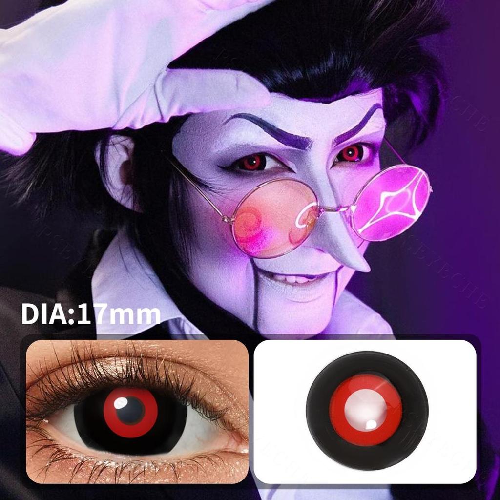 Pseyeche 17MM Role Playing Contact Lenses Tokyo Ghoul Black And Red Mini Sclera Lenses Halloween Contact Lenses 1 Pair Yearly Crazy Lens