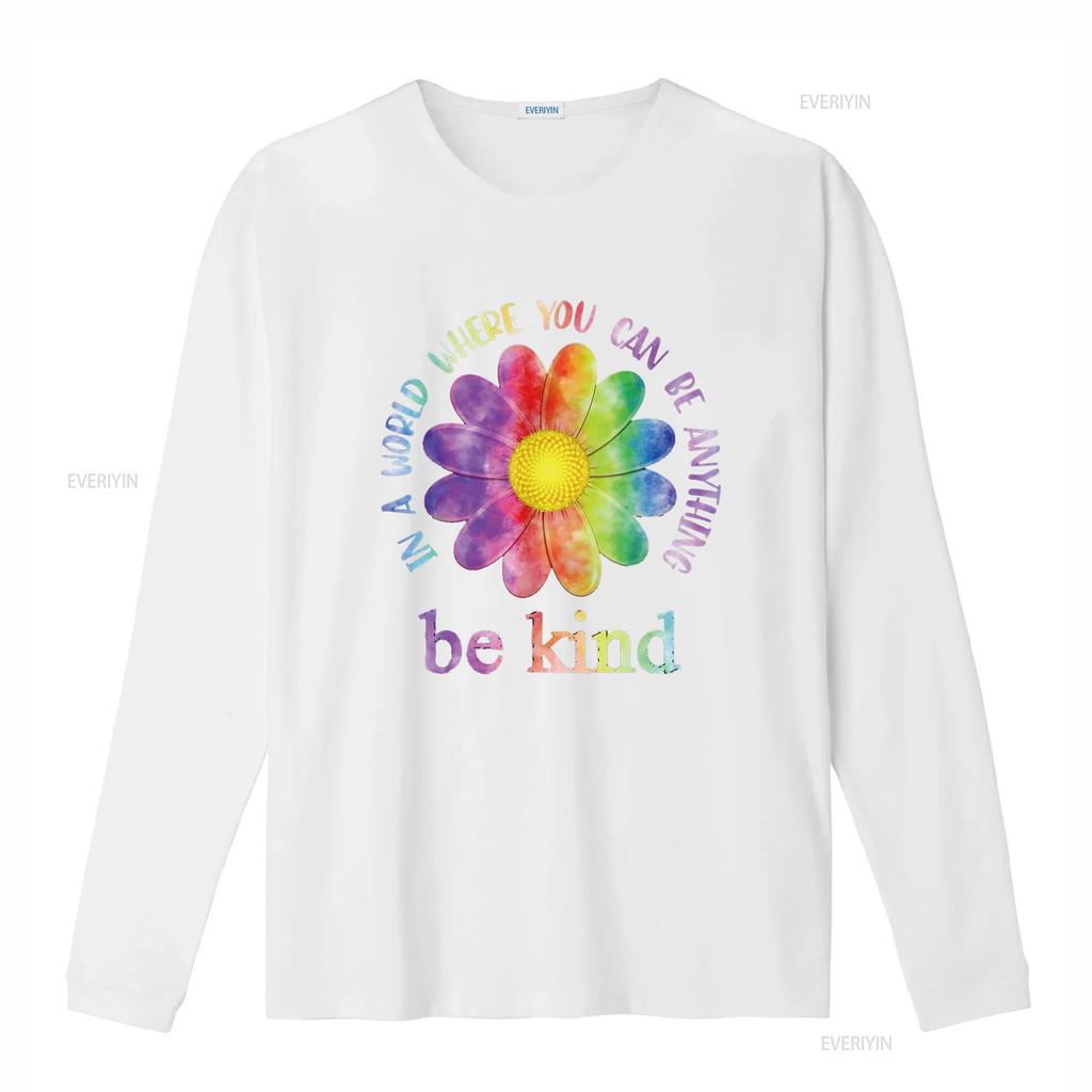 Be Kind Daisy Flower Rainbow Positive Inspirational Kindness T Shirt vintage Washed streetwear Unisex Breathable Stretched Soft
